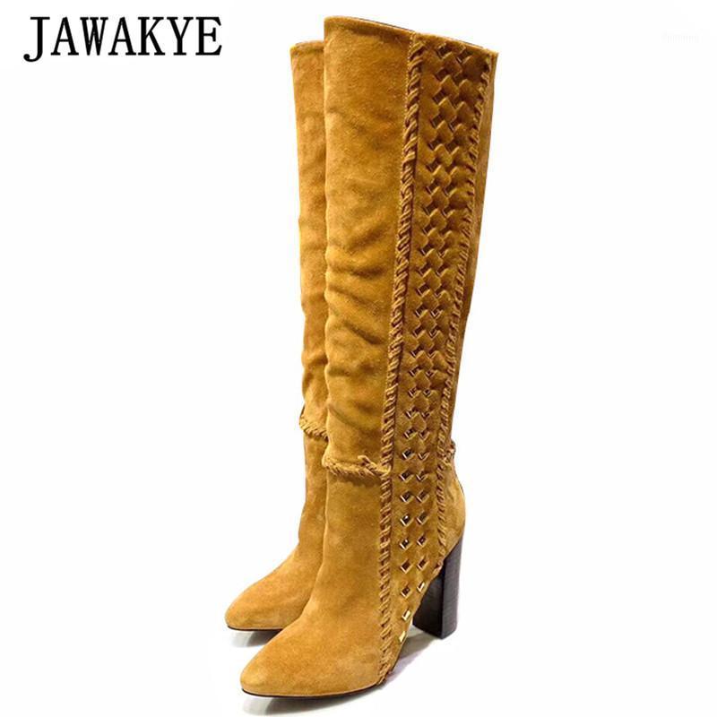 Kid Suede Rivets Decor Gladiator Boots for Women Comfy Chunky Heels Winter Boots Pointed Toe Genuine Leather Sole Botas Mujer1, Brown
Kid Suede Rivets Decor Gladiator Boots for Women Comfy Chunky Heels Winter Boots Pointed Toe Genuine Leather Sole Botas Mujer1, Brown
