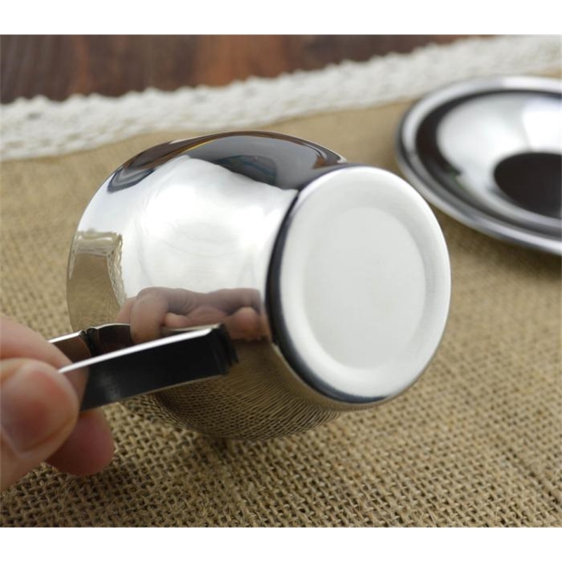 Fashion stainless steel double layer coffee cup set flower tea cup tea cup d'Angleterre espresso bother mug coffee mug T200506
