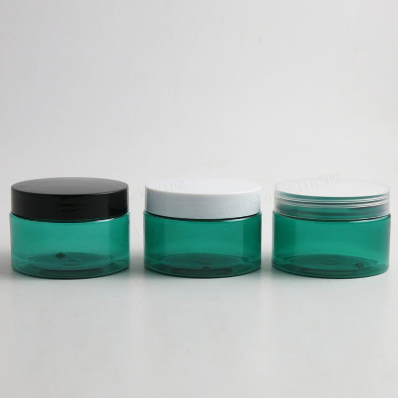 20 x 120g 4OZ Travel Empty Turquoise Blue Cream Jar With Black White Clear Lids 120cc Make Up Cosmetic Packaging