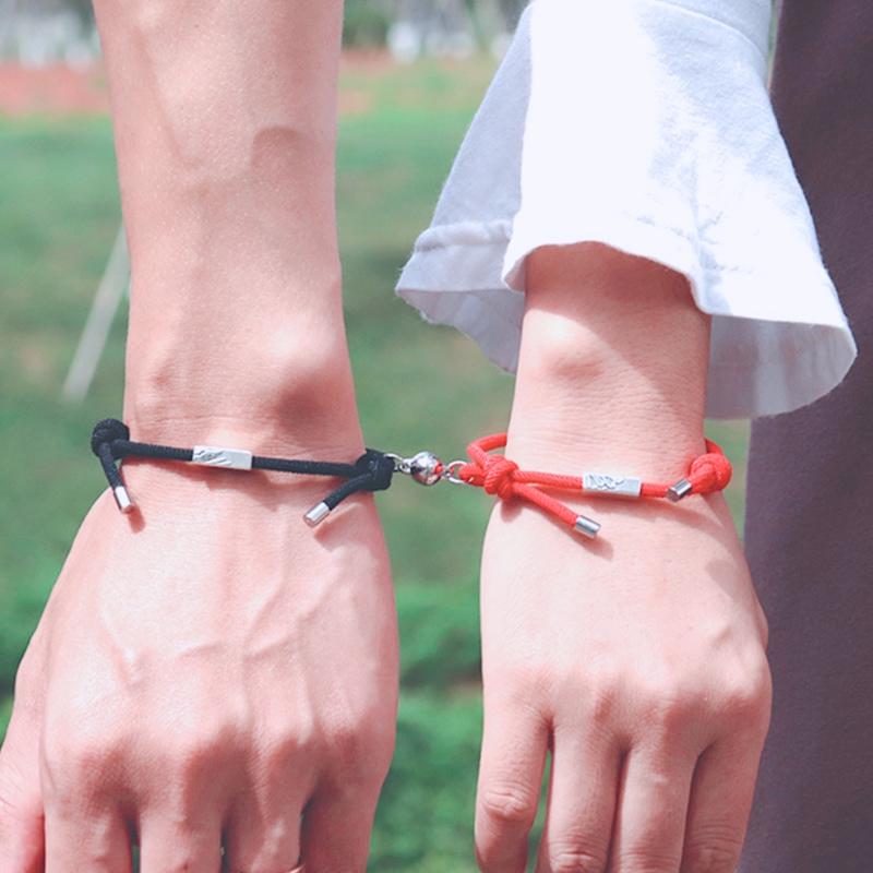 Noter 2pcs/pair Magnetic Couple Bracelet Adjustable String Lovers Braslet Best Friend Jewelry Matching Braclet Present Gift
Noter 2pcs/pair Magnetic Couple Bracelet Adjustable String Lovers Braslet Best Friend Jewelry Matching Braclet Present Gift