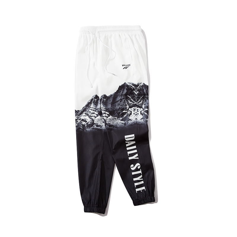 Chinese Style Letter Print Joggers Pants Windbreaker Loose Casual Drawstring Mens Pants Oversize Hip Hop Harajuku Trousers T200422