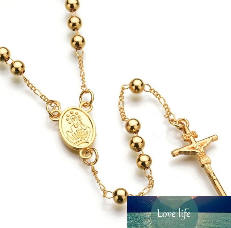 Classic Religious Style Gold Cross Rosary Pendant Necklace Jesus Beads Cross Hip Hop Necklace
Classic Religious Style Gold Cross Rosary Pendant Necklace Jesus Beads Cross Hip Hop Necklace