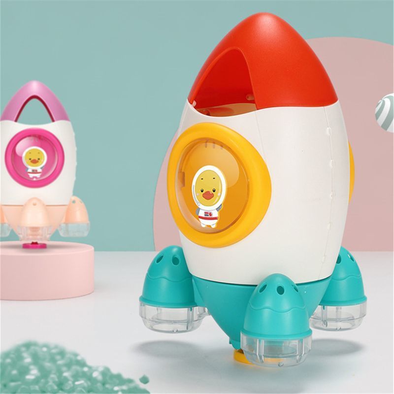 Rocket Fountain Bath Toys Water Spraying Rotary Spraying Beach Toy Play In Summer Bathroom Water Playing Toy for Kids Gift LJ201019