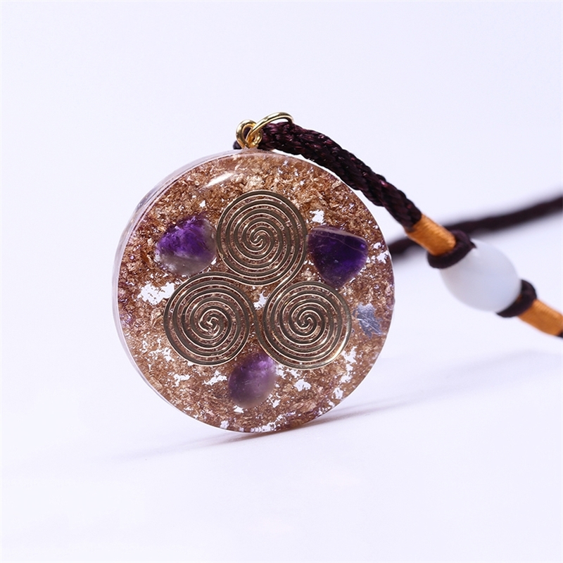 Reiki Orgonite Pendentif Energie Transfert Crystal Natural Collier Chaîne Hommes et Femmes Collier Porter une guérison chanceuse 201014