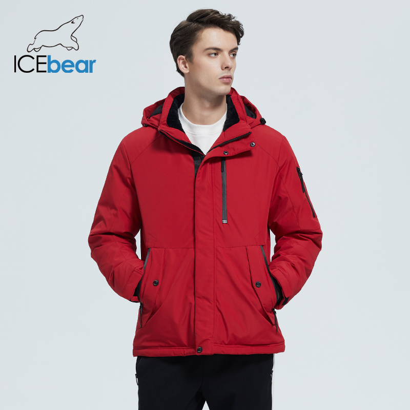 ICEbear autumn and winter new men's hooded coat warm men's cotton jacket fashion men's clothing MWD20853D 201214