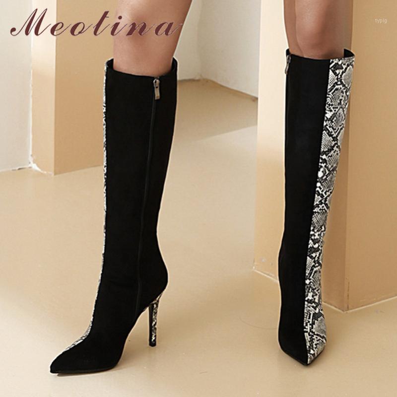 Meotina Women Shoes Snake Print Super High Heel Knee-High Boots Pointed Toe Stiletto Heels Zip Fashion Lady Long Boots Winter 461, Black
Meotina Women Shoes Snake Print Super High Heel Knee-High Boots Pointed Toe Stiletto Heels Zip Fashion Lady Long Boots Winter 461, Black