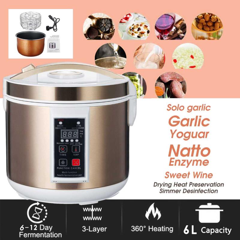 90W 6L Automatic Black Garlic Fermenter Household DIY Black Garlic Fermenting Machine Natto Yogurt Wine Maker Zymolysis Pot 220V
90W 6L Automatic Black Garlic Fermenter Household DIY Black Garlic Fermenting Machine Natto Yogurt Wine Maker Zymolysis Pot 220V