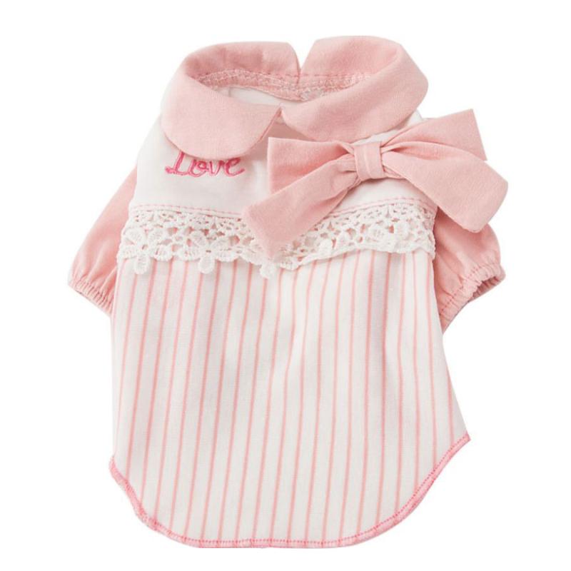 Girl Dog Cat Dress T-Shirt Pet Puppy Shirt Spring/Summer Clothes Outfit Striped Bow Design 5 Sizes, Pink
Girl Dog Cat Dress T-Shirt Pet Puppy Shirt Spring/Summer Clothes Outfit Striped Bow Design 5 Sizes, Pink