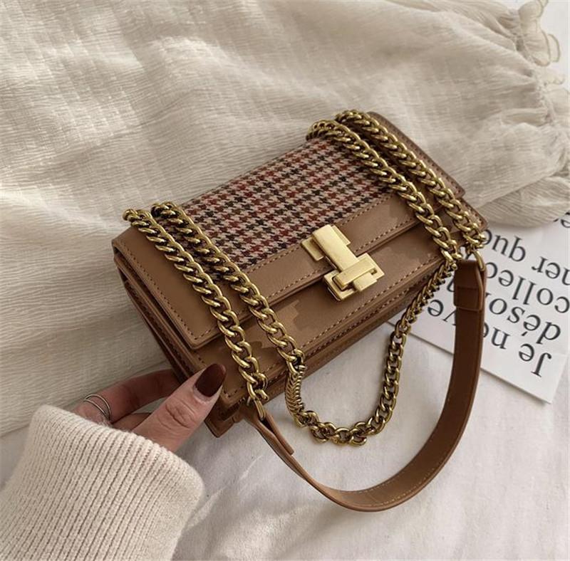Fashion Autumn winter Women Plaid Chain Shoulder Bag Retro PU Leather Messenger Bag Luxury Designer Handbag Crossbody black 
Fashion Autumn winter Women Plaid Chain Shoulder Bag Retro PU Leather Messenger Bag Luxury Designer Handbag Crossbody black
