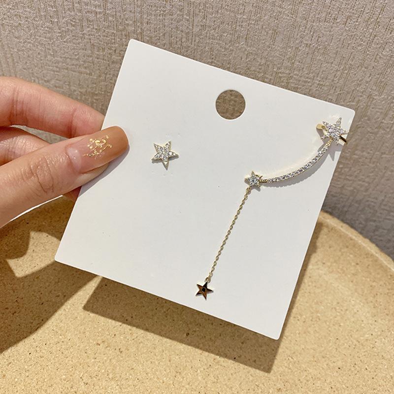 Asymmetry Cubic Zircon Star Stud Earrings Silver Color Korean Style Chain Earrings For Women Jewelry
Asymmetry Cubic Zircon Star Stud Earrings Silver Color Korean Style Chain Earrings For Women Jewelry