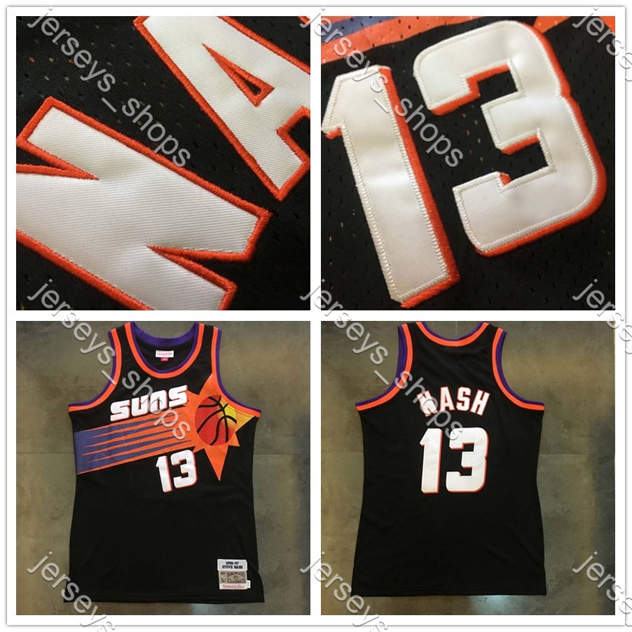 Mens Retro Phoenix Suns Basketball Jerseys Black Steve Nash 13 Mitchell & Ness 1996/97 Stitched Hardwoods Classics Swingman, Black;red
Mens Retro Phoenix Suns Basketball Jerseys Black Steve Nash 13 Mitchell & Ness 1996/97 Stitched Hardwoods Classics Swingman, Black;red