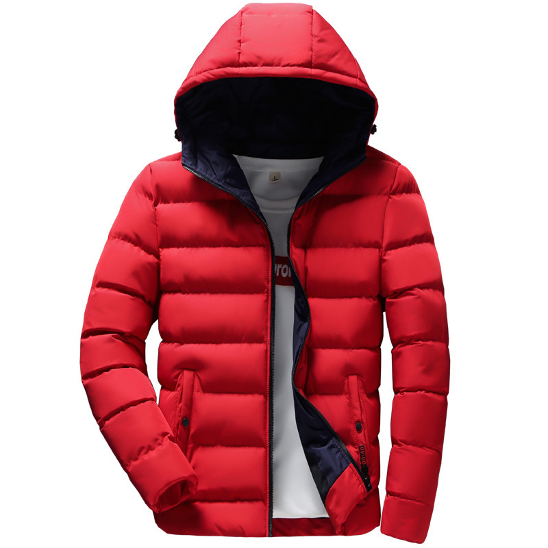 Mens Winter Jacket Parka Coat White Puffer Jacket Men Outdoor Hooded Jacket Zipper Up Slim Fit Thick Coat Cotton Plus Size 4XL 201027