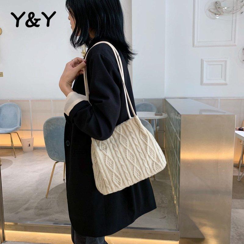 Y&Y Winter Knitted Handbags Casual Fashion Women Woven Shoulder Bags Large Wool Female Handbags Elegant Shoulder Bags, Beige
Y&Y Winter Knitted Handbags Casual Fashion Women Woven Shoulder Bags Large Wool Female Handbags Elegant Shoulder Bags, Beige