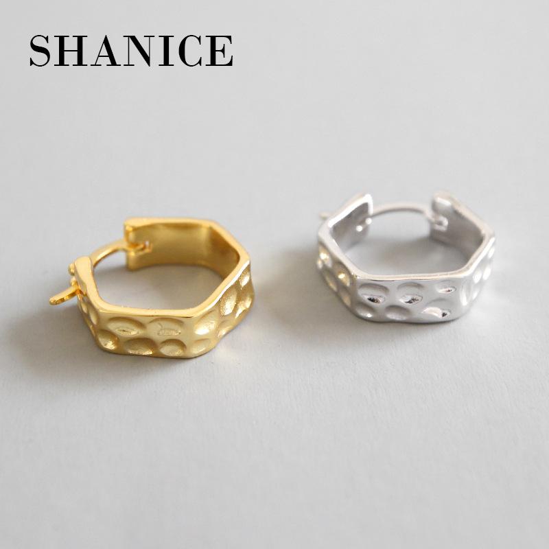 SHANICE Newest 925 Sterling Silver Women's Jewelry Fashion Irregular Hammer Face Hexagon Hoop Earrings Gift For Girls Kid Lady
SHANICE Newest 925 Sterling Silver Women's Jewelry Fashion Irregular Hammer Face Hexagon Hoop Earrings Gift For Girls Kid Lady