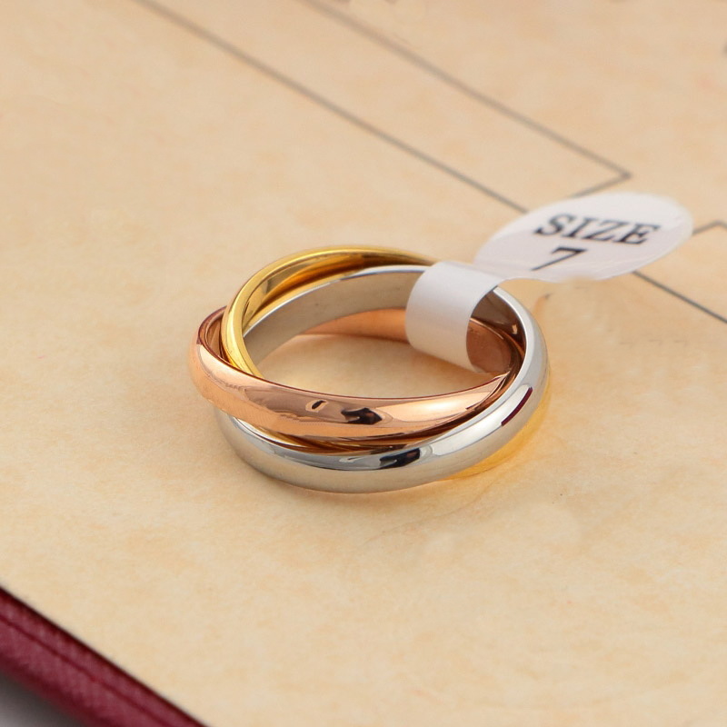Europe America Simple Style Men Lady Women Titanium Steel Engraved Ca Initials Three Color Circle Lovers Rings US5-US10
Europe America Simple Style Men Lady Women Titanium Steel Engraved Ca Initials Three Color Circle Lovers Rings US5-US10
