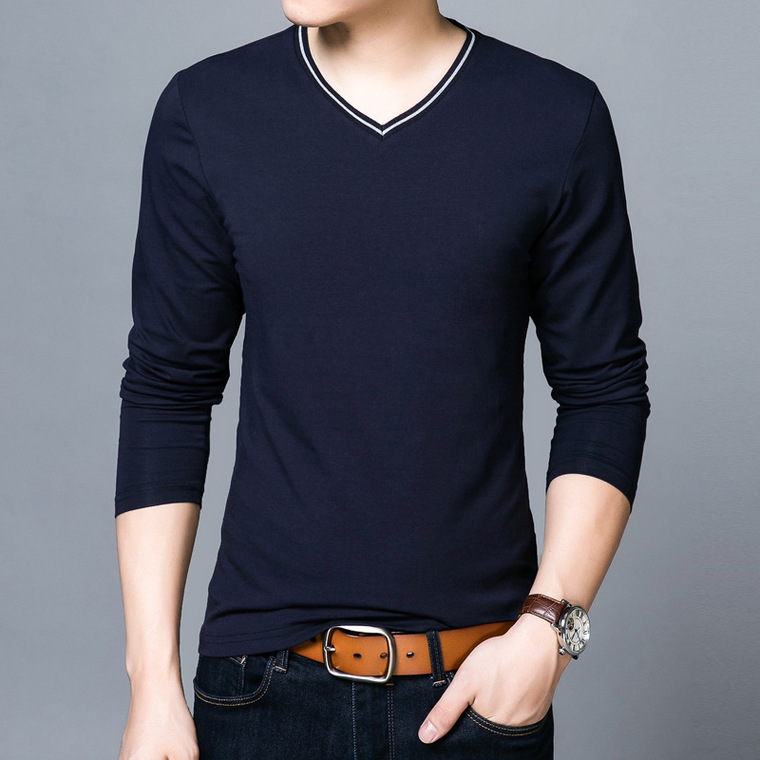 2021 new men's spring V collar T-shirt, youth Korean Edition, cotton long sleeve T-shirt brand, men's casual men's wear tide kg-357, Navy blue
2021 new men's spring V collar T-shirt, youth Korean Edition, cotton long sleeve T-shirt brand, men's casual men's wear tide kg-357, Navy blue