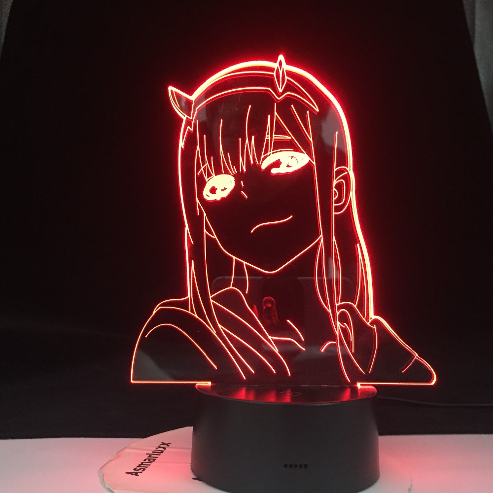 Anime 3d Lamp Zero Two Figure Nightlight Kids Child Girls Bedroom Decor Light Manga Gift Night Light Lamp