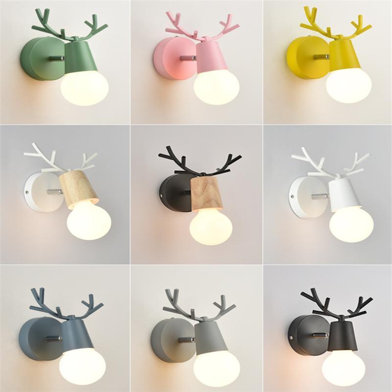 Nordic wall lamp mini cartoons antlers bedroom study wall-mounted children's interior lighting LED lamps E27 wall decor1
Nordic wall lamp mini cartoons antlers bedroom study wall-mounted children's interior lighting LED lamps E27 wall decor1