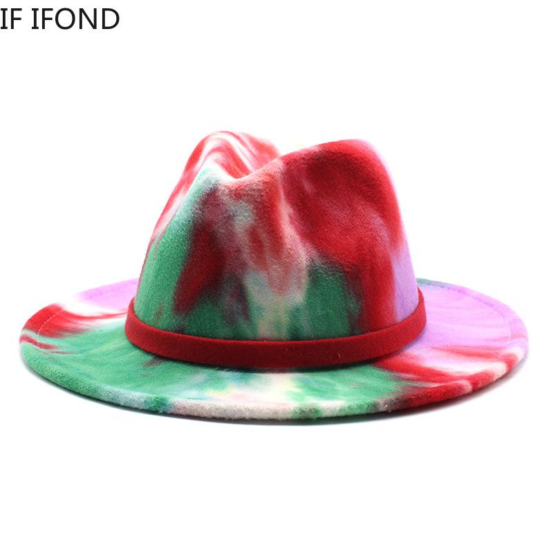 Gentleman Elegant Tie dye Felt Fedoras Hat Lady Winter Autumn Wide Brim Wool Blend Jazz Cap, Green
Gentleman Elegant Tie dye Felt Fedoras Hat Lady Winter Autumn Wide Brim Wool Blend Jazz Cap, Green