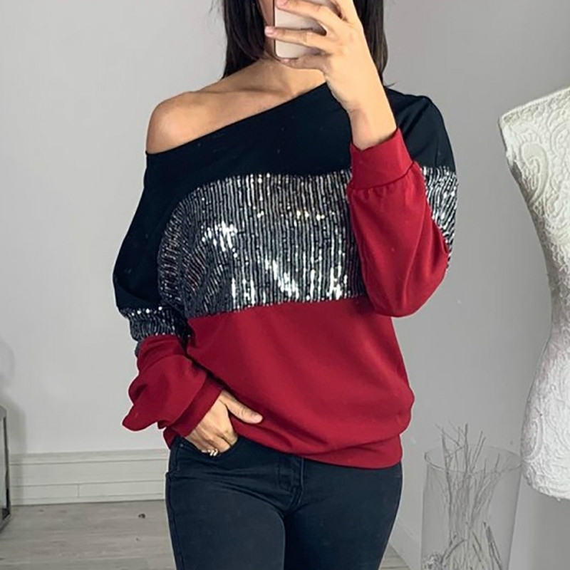 Sequined Fashion Patchwork T-shirts Glitter Women Long Sleeve Shirts Pullovers Loose Tops Girls Shining Casual Tees G1168 201125, Gv101 pink
Sequined Fashion Patchwork T-shirts Glitter Women Long Sleeve Shirts Pullovers Loose Tops Girls Shining Casual Tees G1168 201125, Gv101 pink