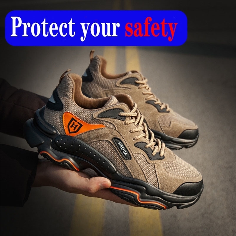 Mens steeltoed work safety casual breathable outdoor shoes antipuncture and comfortable industrial boots Y200915