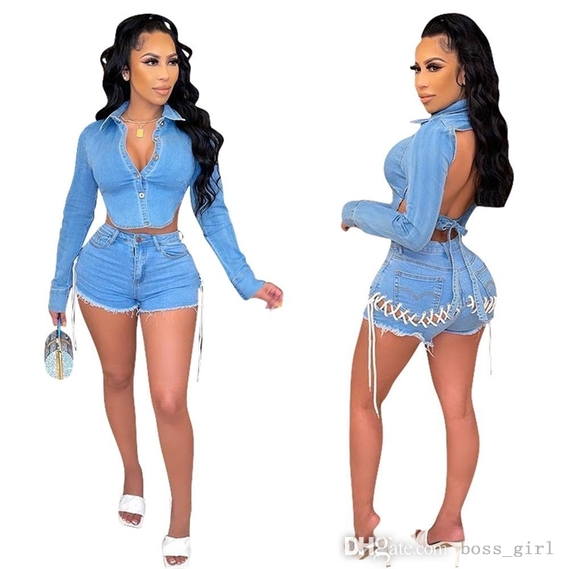 Sexy Women Designer Clothing Denim Tracksuits Casual Two Piece Pants Suit Backless Corns Long Sleeves Shorts Outfits, A2(xs-xl)
Sexy Women Designer Clothing Denim Tracksuits Casual Two Piece Pants Suit Backless Corns Long Sleeves Shorts Outfits, A2(xs-xl)