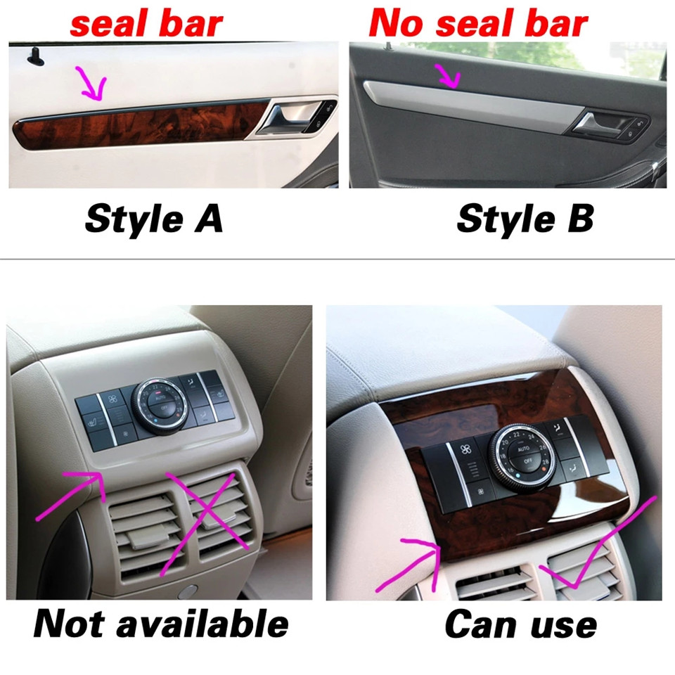 For Mercedes R Class W251 20062017 Interior Central Control Panel Door Handle 5D Carbon Fiber Sticker Decals Car styling Accessor