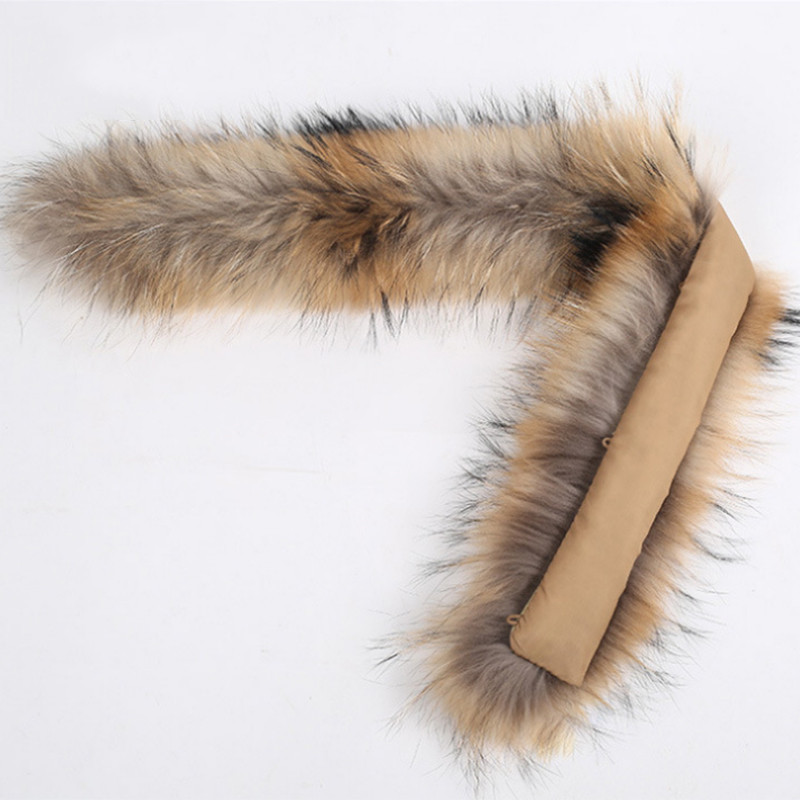Special offer Leather fur collar 100% authentic raccoon hair scarf fur trim down coat fur strip / hooded raccoon collar Scarves 201103