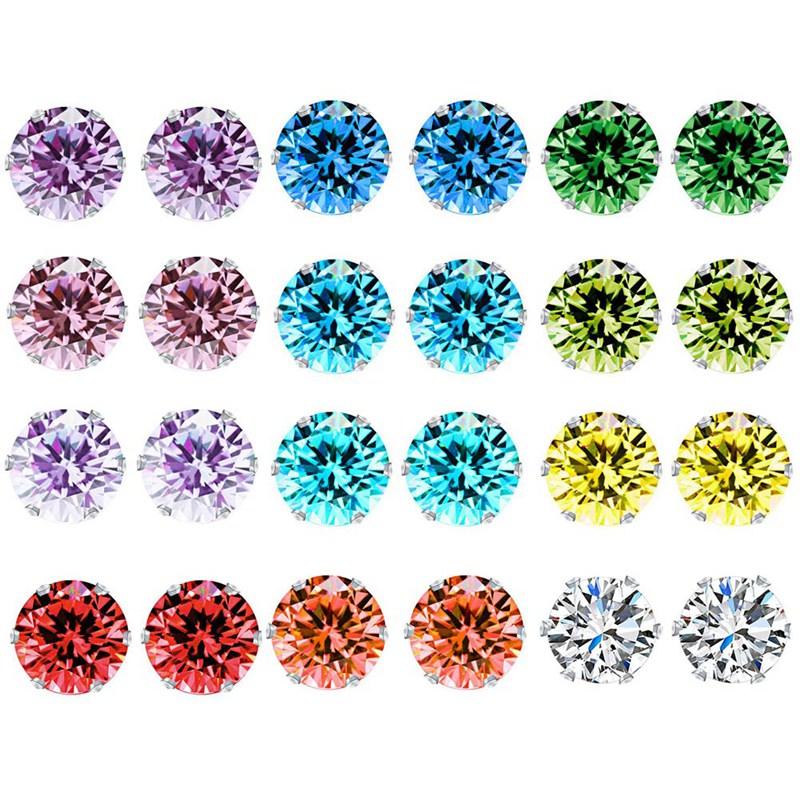 12 Pairs/set Crystal Stud Earrings Colorful Fashion Earring For Women Jewelry Silver Color Piercing Earrings
12 Pairs/set Crystal Stud Earrings Colorful Fashion Earring For Women Jewelry Silver Color Piercing Earrings