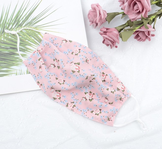 Women Designer Mask Flower Chiffon mask thin double layer breathable sunscreen adjustable face mask 4 colors