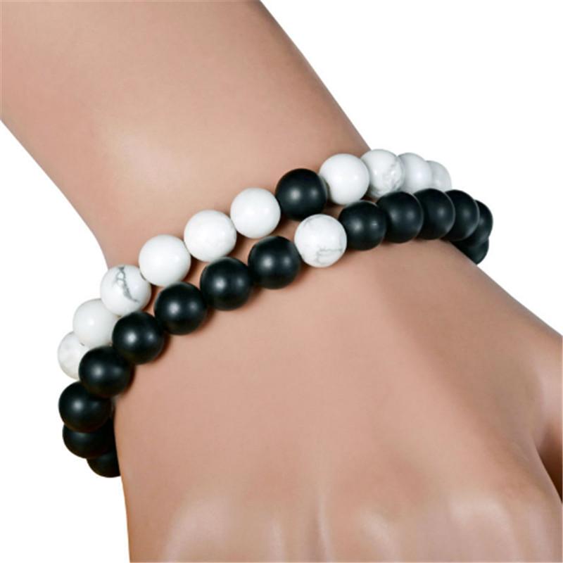2 Pcs/Set Fashion White and Black 8 mm Natural Stones Couple Bracelets In Charm Beads Lovers Bracelet For Men and Women
2 Pcs/Set Fashion White and Black 8 mm Natural Stones Couple Bracelets In Charm Beads Lovers Bracelet For Men and Women