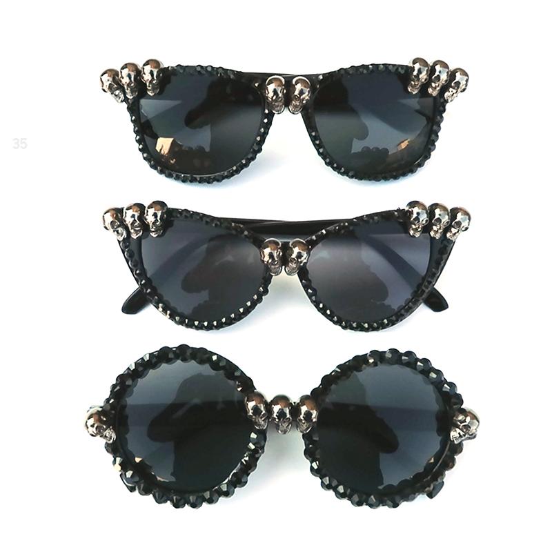 Sunglasses Women Gothic Black Cat Eye Skull Rhinestone Gorgeous Cateye Ladies Round Sun Glasses Drop Vintage Eyewear
Sunglasses Women Gothic Black Cat Eye Skull Rhinestone Gorgeous Cateye Ladies Round Sun Glasses Drop Vintage Eyewear