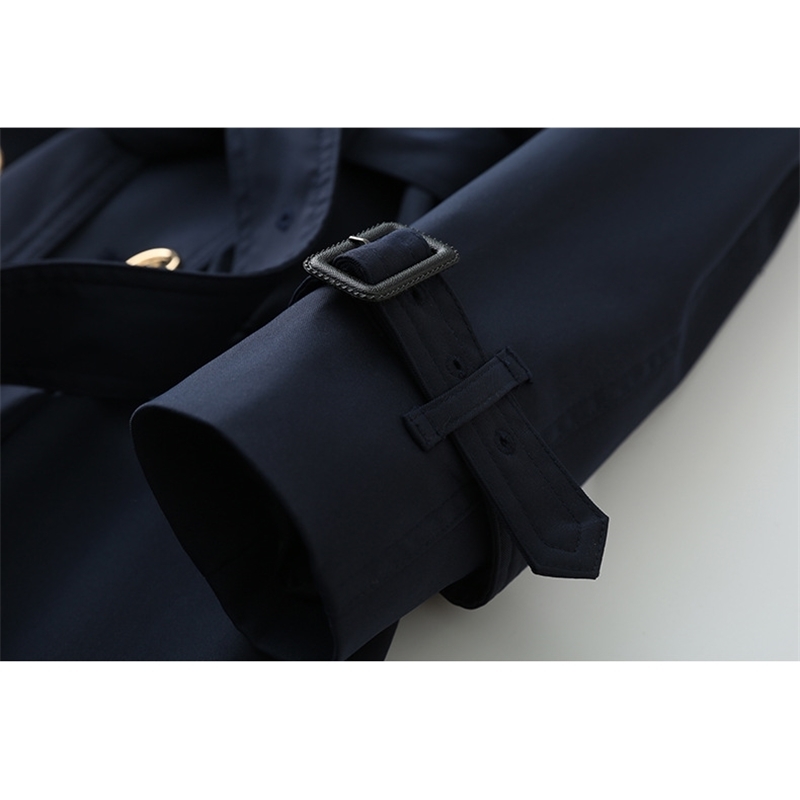 Obrix 3 Casual Style Female Spring Trench V-Neck Double Breasted Full Sleeve Pockets Belt Trench For Women 201029