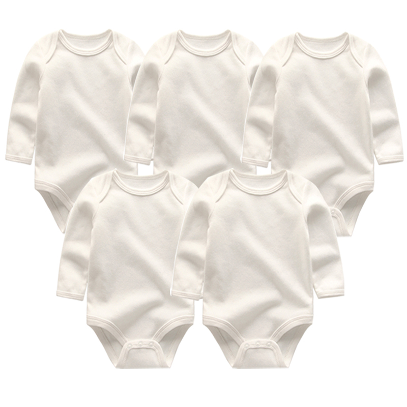 Baby Girl Boys Romper 5pcs/Lots Newborn Sleepsuit Infant Baby Clothes Long Sleeve Solid color Jumpsuits Unisex Baby custome 201127