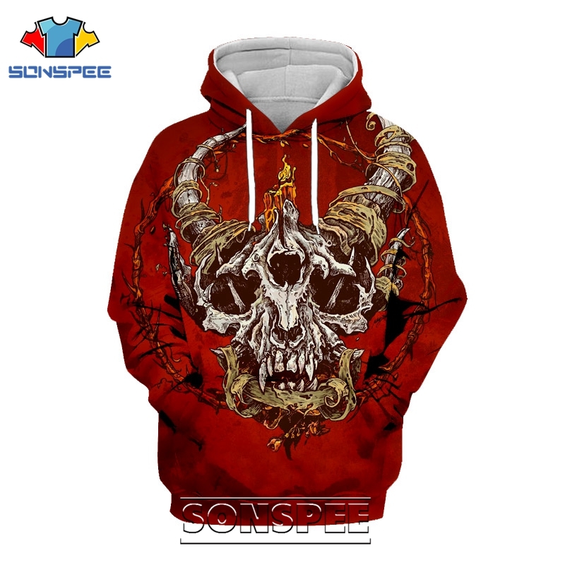 SONSPEE 3D Print Satan Hoodie Men Women Casual Demon Coat Streetwear Hip Hop Pullover Tops Death Evil Satanic Sweatshirt 201020