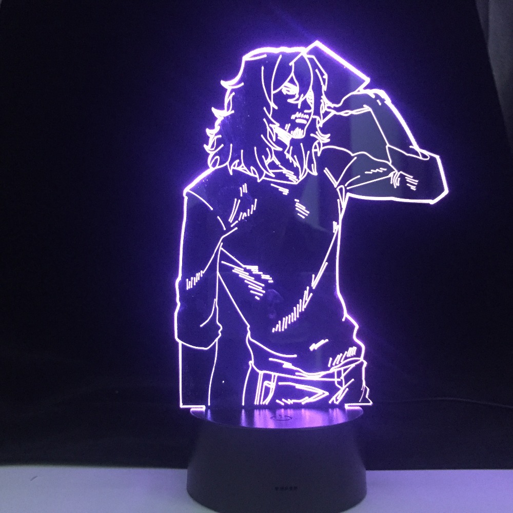 SHOTA AIZAWA MY HERO ACADEMIA 3D Acrylic LED Night Light 7 Color Change Touch Desk Table Lamp Kids Christmas Gift