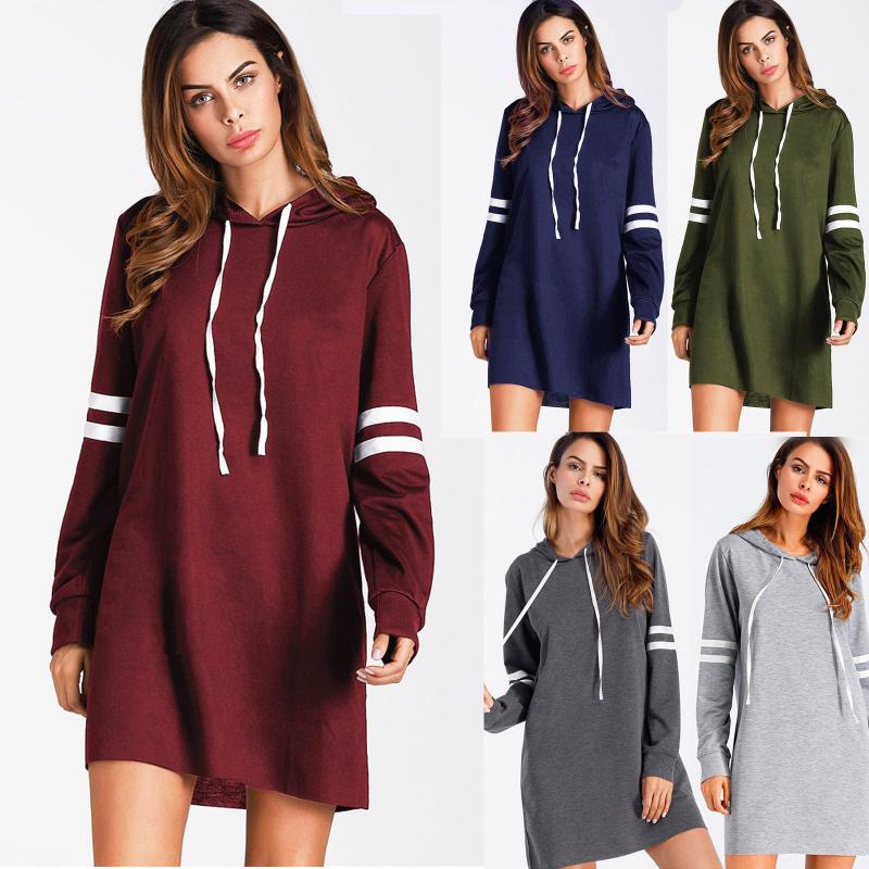 Women Long Sleeve Hoodie Casual Long Sweatshirt Jumper loose Pullover Solid Dress Sweater dress female robe pull femme E1, As photo
Women Long Sleeve Hoodie Casual Long Sweatshirt Jumper loose Pullover Solid Dress Sweater dress female robe pull femme E1, As photo