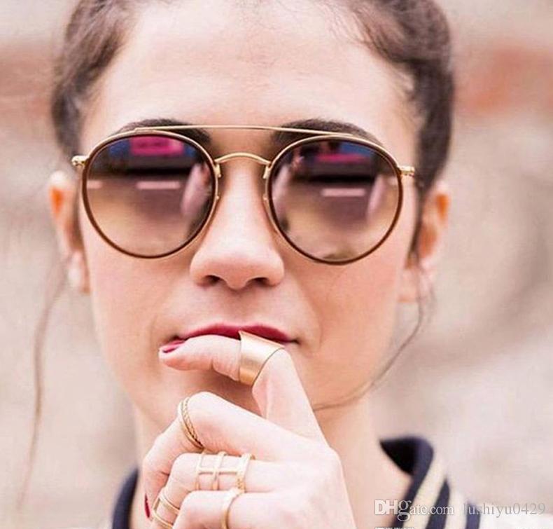 High Quality Round Style Sunglasses Alloy PU frame Mirrored glass lens for Men women double Bridge Retro Eyewear with package
High Quality Round Style Sunglasses Alloy PU frame Mirrored glass lens for Men women double Bridge Retro Eyewear with package
