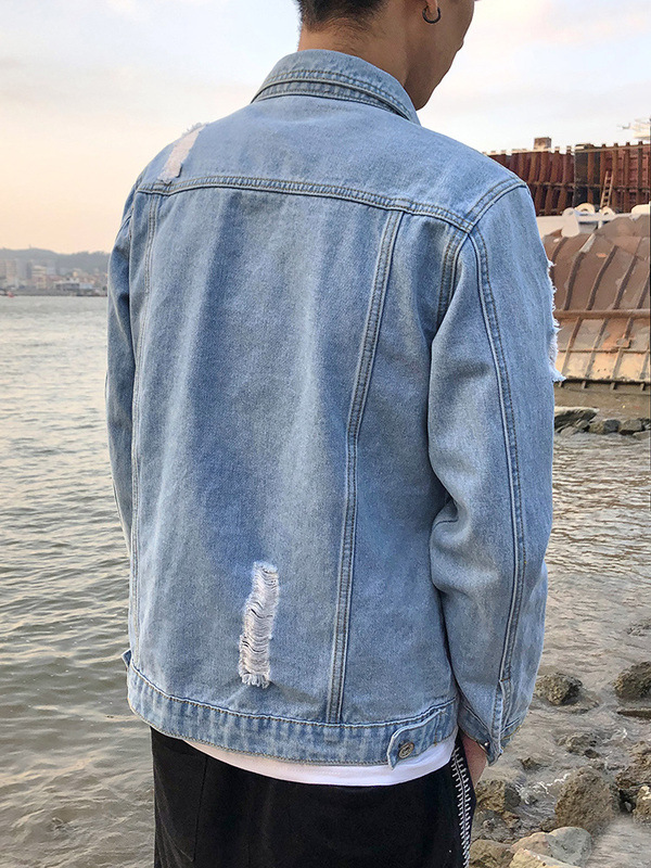 Fashion Bomber Hole Thin Ripped Hole Denim Jacket Spring Autumn Male Cowboy Jeans Jackets Coat Mens Denim Jacket Trendy, Blue
Fashion Bomber Hole Thin Ripped Hole Denim Jacket Spring Autumn Male Cowboy Jeans Jackets Coat Mens Denim Jacket Trendy, Blue