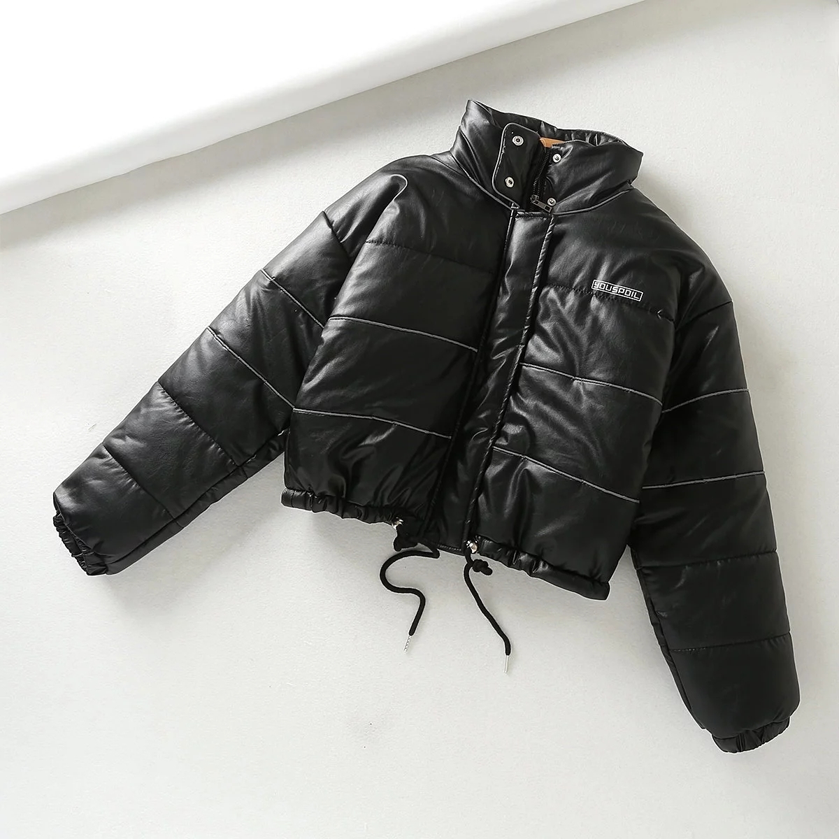 Winter jacket women bomber jacket black white stripe Reflective parka Korean fashion thick parka coat women Winter clothes 201019