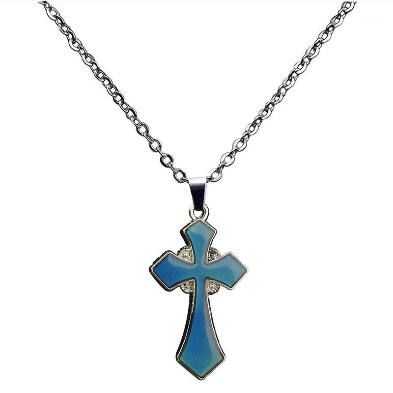 Pendant Necklaces Mood Cross Necklace Color Change Jewelry Accessories Temperature For Teens Women Men LL@171
Pendant Necklaces Mood Cross Necklace Color Change Jewelry Accessories Temperature For Teens Women Men LL@171