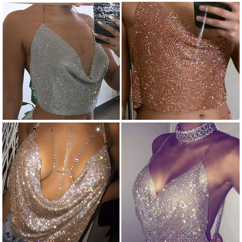 Handmade Crystal Tank Top Sexy Summer Beach Women Night Club Halter Camis Metal Bralette Ladies Croped Tops Y200326, Red
Handmade Crystal Tank Top Sexy Summer Beach Women Night Club Halter Camis Metal Bralette Ladies Croped Tops Y200326, Red