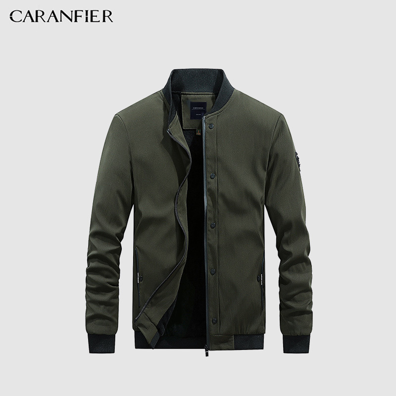 CARANFIER Men Jackets Autumn Coat Thin Jacket Light Casual Bomber High Quality Army Motorcycle Business Slim Fit Windbreaker 201127