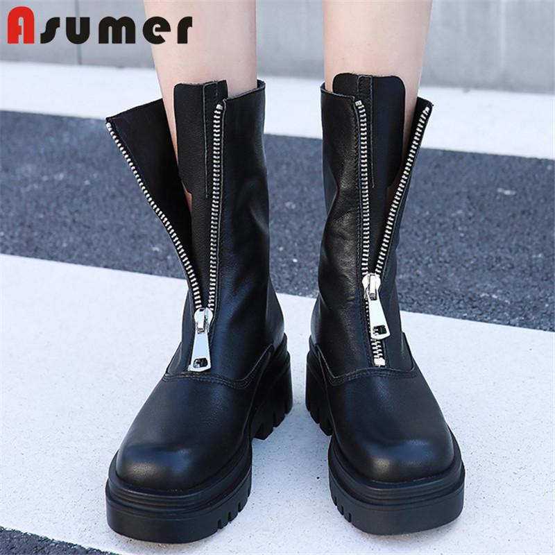 Asumer 2020 newest autumn winter platform boots women genuine leather shoes fashion cool zip punk casual ankle boots woman, Beige with fur
Asumer 2020 newest autumn winter platform boots women genuine leather shoes fashion cool zip punk casual ankle boots woman, Beige with fur