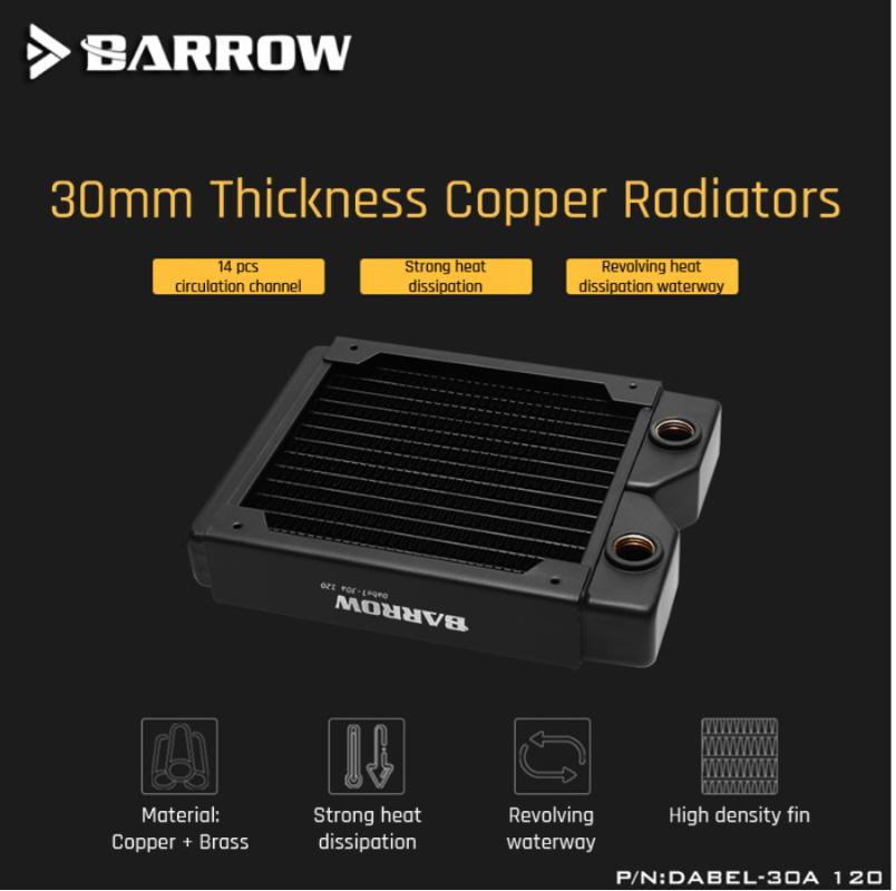 Barrow Dabel-30a 120 Copper Radiator 30mm Thickness 14pcs Circulation Channel Suitable For 120mm Fans
Barrow Dabel-30a 120 Copper Radiator 30mm Thickness 14pcs Circulation Channel Suitable For 120mm Fans