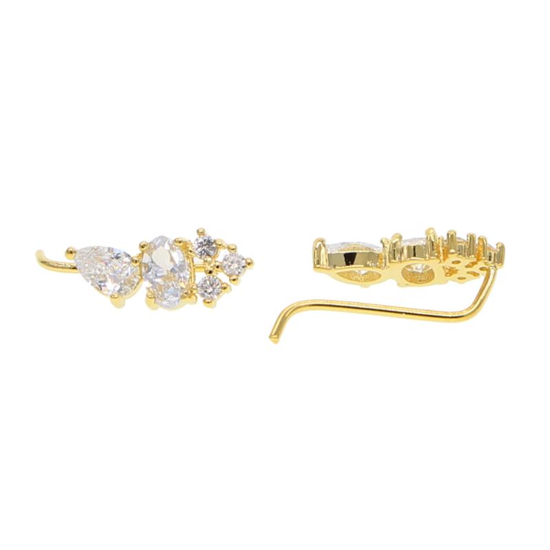 Stud Four Prong Setting Sparking Bling CZ Crystal White / Rose Gold Color Dipper Hook Climber Earrings Jewelry For Women
Stud Four Prong Setting Sparking Bling CZ Crystal White / Rose Gold Color Dipper Hook Climber Earrings Jewelry For Women
