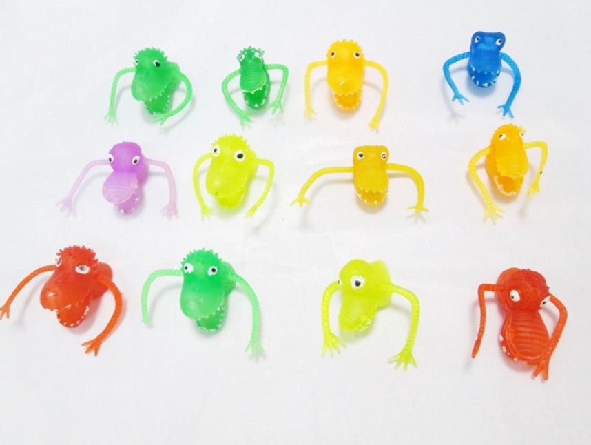 Dinosaur Finger Puppets Animal Bulk Soft Rubber Dino Head Stroy Toys Pinata Stuffer Party Favors Christmas Stocking Filler Gifts