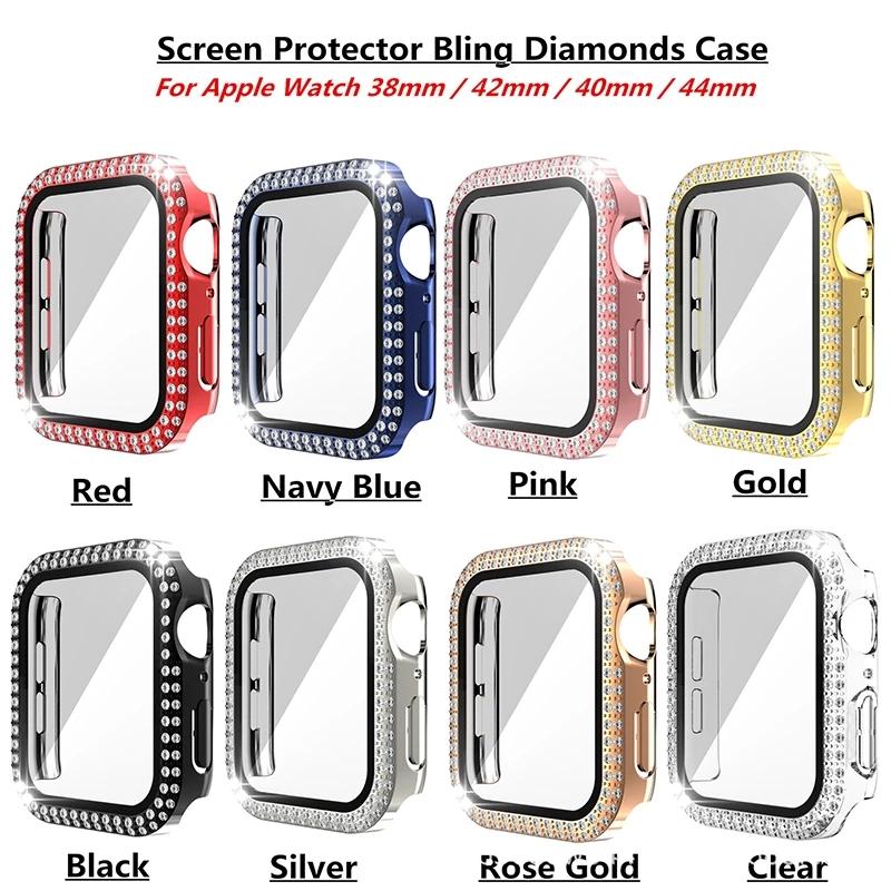 Tempered Glass Cover Suitable For Apple Watch Protective Bumper Screen Protector Shell Pc Tempered Glass Shell Diamond Iwatch Double Diamond Watch Case, Black
Tempered Glass Cover Suitable For Apple Watch Protective Bumper Screen Protector Shell Pc Tempered Glass Shell Diamond Iwatch Double Diamond Watch Case, Black