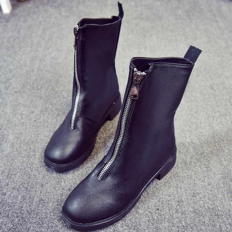 Autumn And Winter Short Tube Low Heel Women's Boots Fashion Zipper Round Head PU Single, Black
Autumn And Winter Short Tube Low Heel Women's Boots Fashion Zipper Round Head PU Single, Black