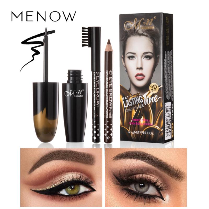 Menow Waterproof Liquid Eyeliner + Two Eyebrow Pencils Not Easy To Smudge Black Beauty Cosmetic Women Gift TXTB1, 1 set
Menow Waterproof Liquid Eyeliner + Two Eyebrow Pencils Not Easy To Smudge Black Beauty Cosmetic Women Gift TXTB1, 1 set